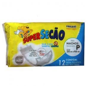 Fralda Super Secão Cães Machos P30X46 com 12 Unidades Petix