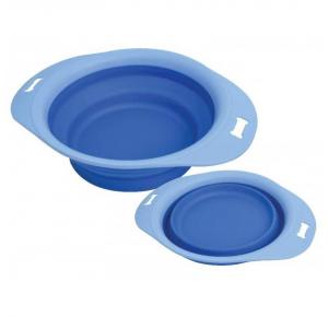 Comedouro Borda Plastico Silicone Azul