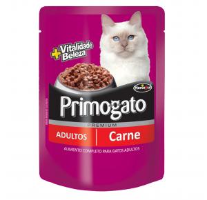 Ração Úmida Sachê Primogato Para Gatos Sabor Carne 85g
