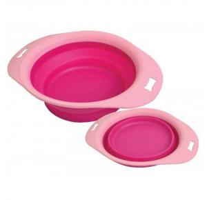 Comedouro Borda Plastico Silicone Rosa 