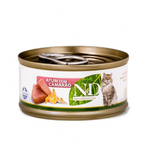 Alimento Úmido N&D Feline Atum com Camarão 70g