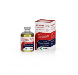 Anti-Inflamatório Injetável Pet Maxicam 0.2% para Cães e Gatos Ourofino 20ml