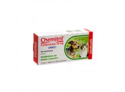 Antibiótico Chemitril para Cães e Gatos com 10 Comprimidos Chemitec 50mg