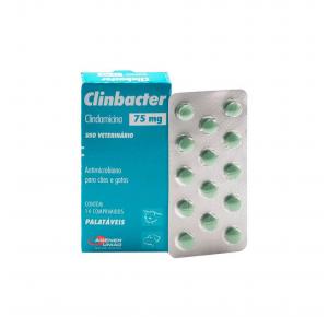 Antimicrobiano Clinbacter para Cães e Gatos 75mg com 14 Comprimidos Agener União