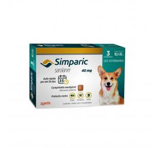 Antipulgas Simparic Cães de 10.1 à 20kg 3 Comprimidos