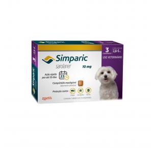 Antipulgas Simparic Cães de 2.6 à 5kg 3 Comprimidos
