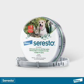 Coleira Seresto Antipulgas para Cães e Gatos até 8 Kg