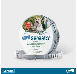 Coleira Seresto Antipulgas para Cães e Gatos até 8 Kg