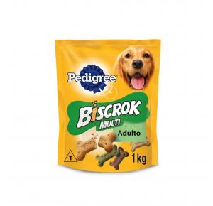 Biscoito Pedigree Biscrok Multi para Cães Adultos Raças Médias e Grandes 1kg 