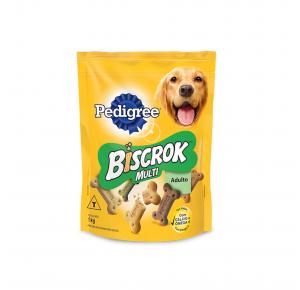 Biscoito Pedigree Biscrok Multi para Cães Adultos Raças Médias e Grandes 500gr