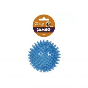 Brinquedo Bola TPR Grande Azul Espinho com Som Jambo Pet