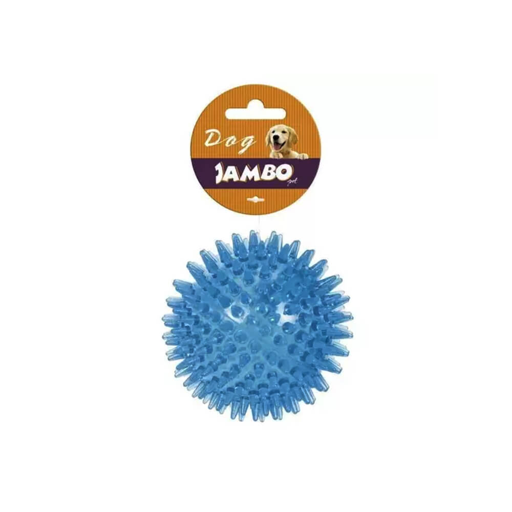 Brinquedo Bola TPR Grande Azul Espinho com Som Jambo Pet