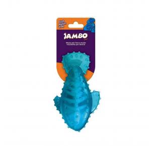 Brinquedo Cães Mordedor Pet Fish Nylon Tpr Azul Jambo Pet