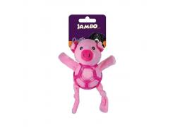 Brinquedo Mordedor para Cães Pelúcia Net Ball Porco Jambo Pet 