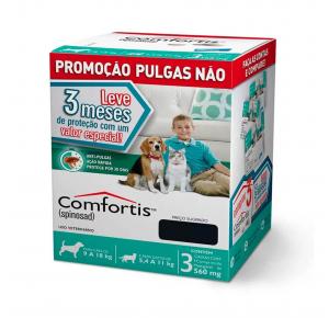 Antipulgas Combo Comforts 560mg 9 à 18 e 5,4 à 11kg 3 Comprimidos