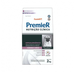 Ração Premier Nutrição Clínica Hipoalergênico Cordeiro e Arroz para Cães Adultos Pequeno Porte 2Kg