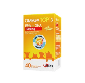 Suplemento para Cães e Gatos Omega Top 3 1000 mg 40 Cápsulas - Agener União