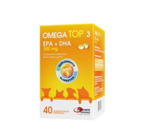 Suplemento para Cães e Gatos Omega Top 3 500 mg 40 Cápsulas