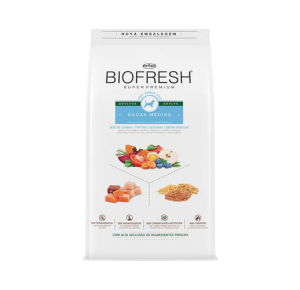 Ração Seca Biofresh Mix de Carne, Frutas, Legumes e Ervas Frescas Cães Adultos de Raças Médias 15Kg