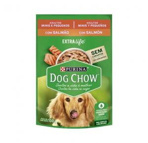 Ração Úmida Nestlé Purina Dog Chow Sachê Salmão para Cães Adultos Raças Minis e Pequenas 100Gr