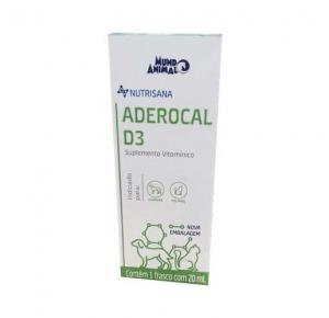 Suplemento Vitaminico Aderocal D3 Nutrisana para Cães e Gatos 20 mL - Mundo Animal