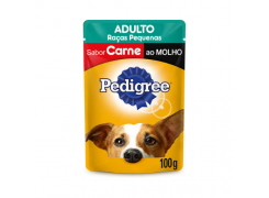 Ração Úmida Pedigree Sachê Cães Adultos de Raças Pequenas - Carne ao Molho 100g