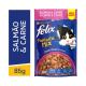 racao-umida-nestle-purina-felix-fantastic-mix-salmao-e-molho-sabor-carne-para-gatos-adultos 2