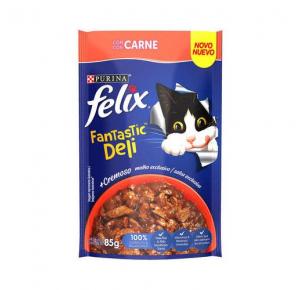 Ração Úmida Nestlé Purina Felix Fantastic Deli Carne para Gatos Adultos 85Gr