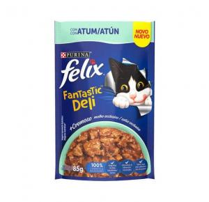 Ração Úmida Nestlé Purina Felix Fantastic Deli Atum para Gatos Adultos 85Gr
