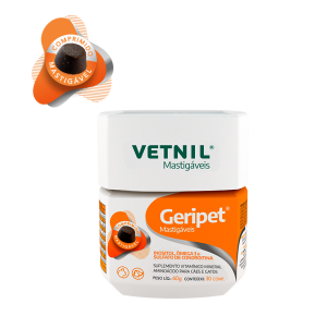 Suplemento Vitamínico Geripet para Cães e Gatos 30 comprimidos mastigáveis  - Vetnil