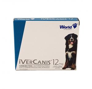 Ivercanis 12mg 4 comprimidos World Ivermectina Cães