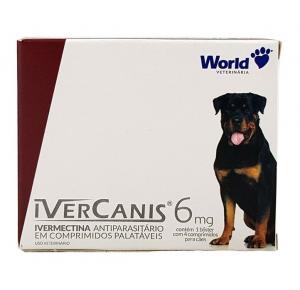 Ivercanis 6mg 4 comprimidos World Ivermectina Cães