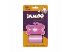 Kit Porta Cata Caca + 2 Rolos Jambo Basic para Cães - Rosa