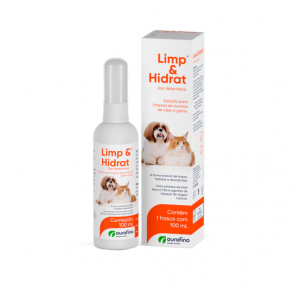 Limp e Hidrat solução para limpeza de ouvidos de cães e gatos  Ourofino 100ml