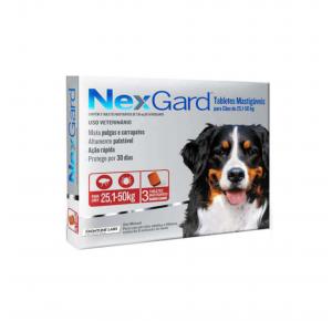 NexGard Antipulgas Cães de 25,1 à 50 Kg 3 Tabletes
