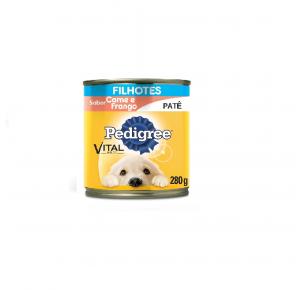 Ração Úmida Pedigree Lata Patê para Cães Filhotes - Carne e Frango 280g