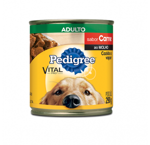 Ração Úmida Pedigree Lata Sabor Carne ao Molho para Cães  Adultos  290g