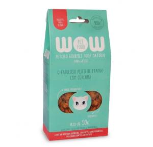 Petisco Natural Wow Gatos O Fabuloso Peito De Frango Com Cúrcuma 50g