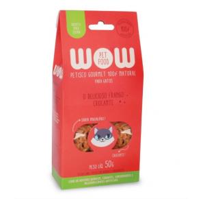 Petisco Natural Wow O Delicioso Frango Crocante Gatos 50g