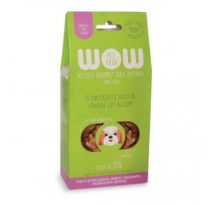Petisco Natural Wow O Fantástico Peito De Frango Com Alecrim Cães 50g