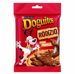 Petisco Nestlé Purina Doguitos Rodizio Bifinho de Frango para cães 65g