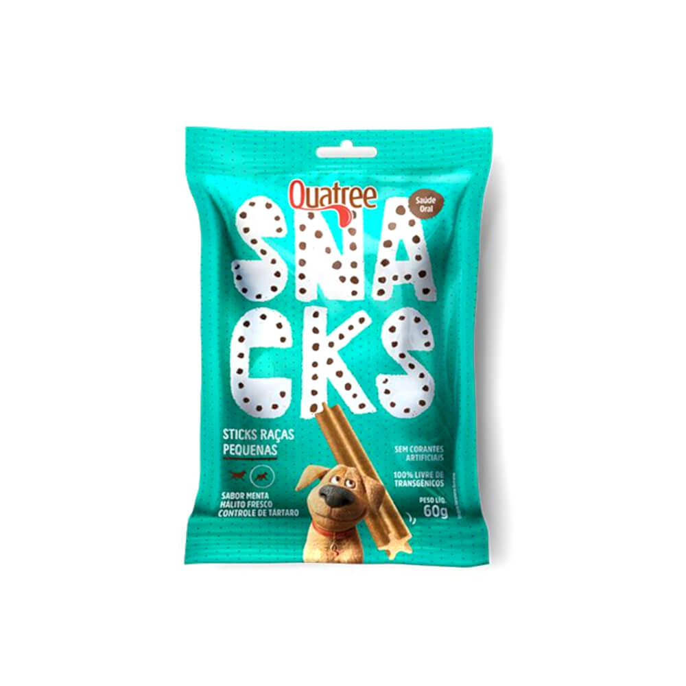Petisco Quatree Snacks Sticks Cães Raça Pequena 60gr