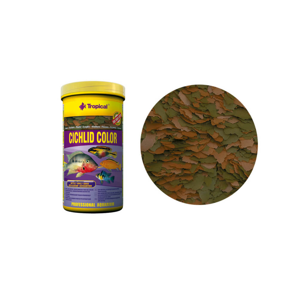 Tropical cichlid online color flakes