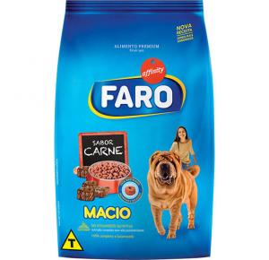 Ração Faro Macio Cães Filhotes e Adultos Carne 900g