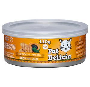 Ração Gatos Úmida Pet Delícia Frango com Mamão SaÃºde Intestinal 110g 