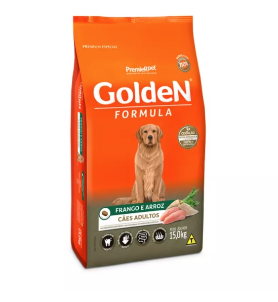Ração Golden Fórmula para Cães Adultos Frango e Arroz 15kg