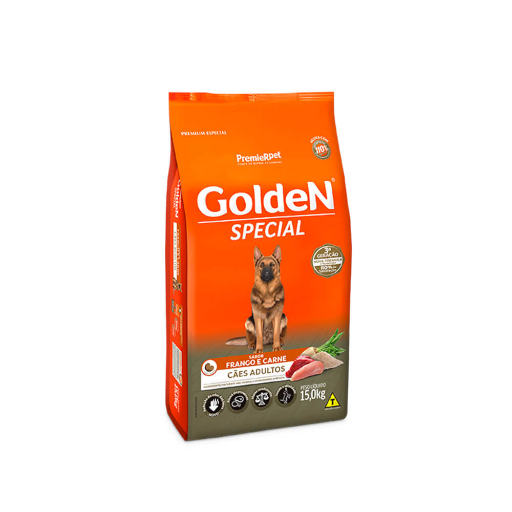 Ração Golden Special Sabor Frango e Carne para Cães Adultos 15kg