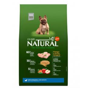 Ração Guabi Natural para Cães Adultos de Raças Pequenas sabor Frango & Arroz Integral 1kg