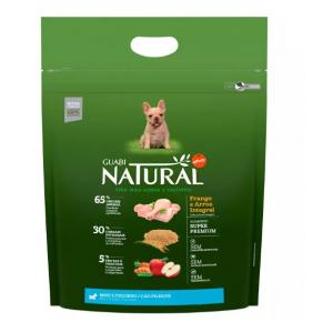 Ração Guabi Natural para Cães Filhotes de Raças Pequenas sabor Frango & Arroz Integral 1kg