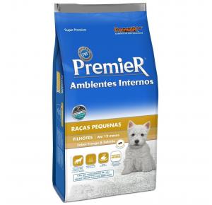 Ração Premier para Cães Filhotes de Raças Pequenas Ambientes Internos Sabor Frango e Salmão 1kg